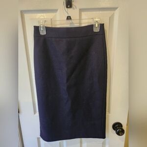 J Crew Wool No 2 Pencil Skirt Navy Blue Size 0 Tall